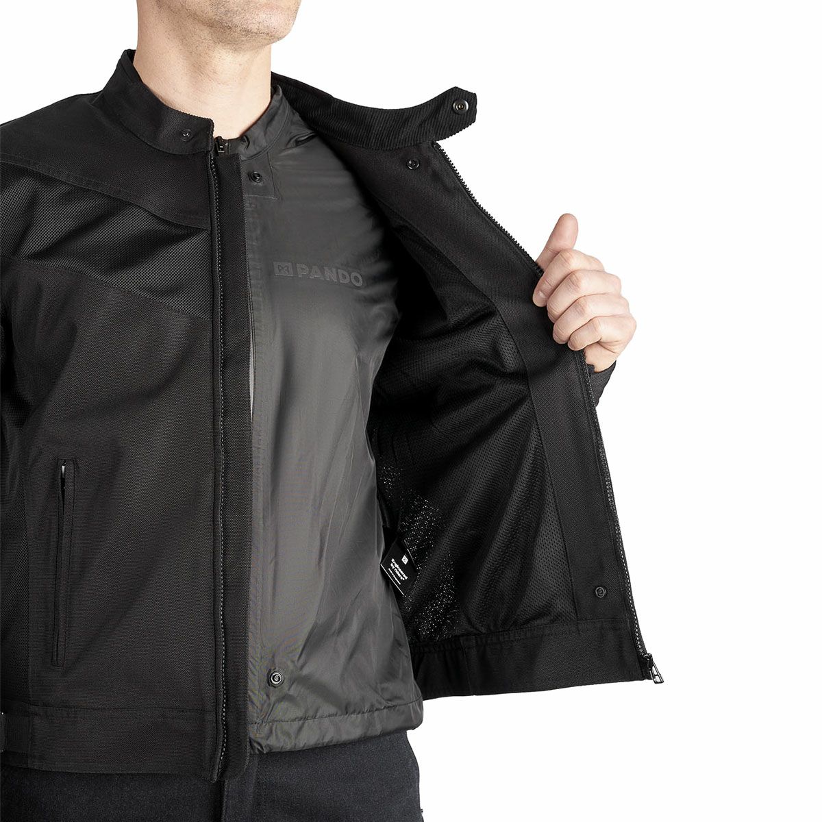PANDO MOTO｜エア テイト ジャケット｜メッシュ｜ブラック｜モデル着用