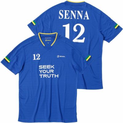 AyrtonSenna｜アイルトン・セナ ストライプ フットボール Tシャツ｜