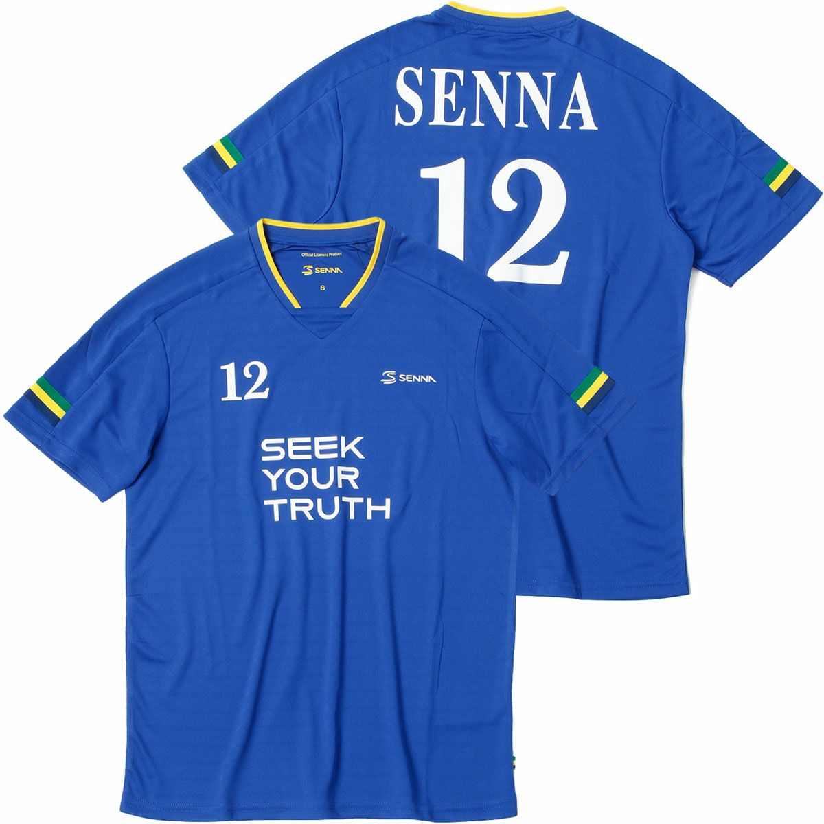 AyrtonSenna｜アイルトン・セナ ストライプ フットボール Tシャツ｜