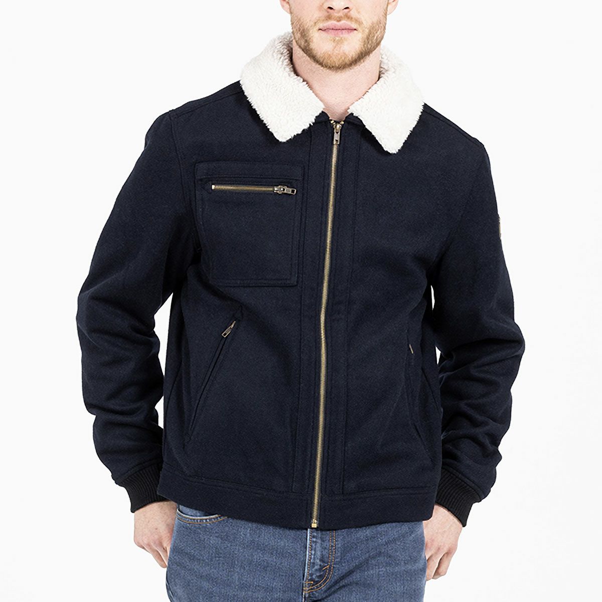 John Doe｜エスケープ ウール ジャケット｜ファブリックJohn Doe｜エスケープ ウール ジャケット｜ファブリック｜ネイビー｜モデル着用