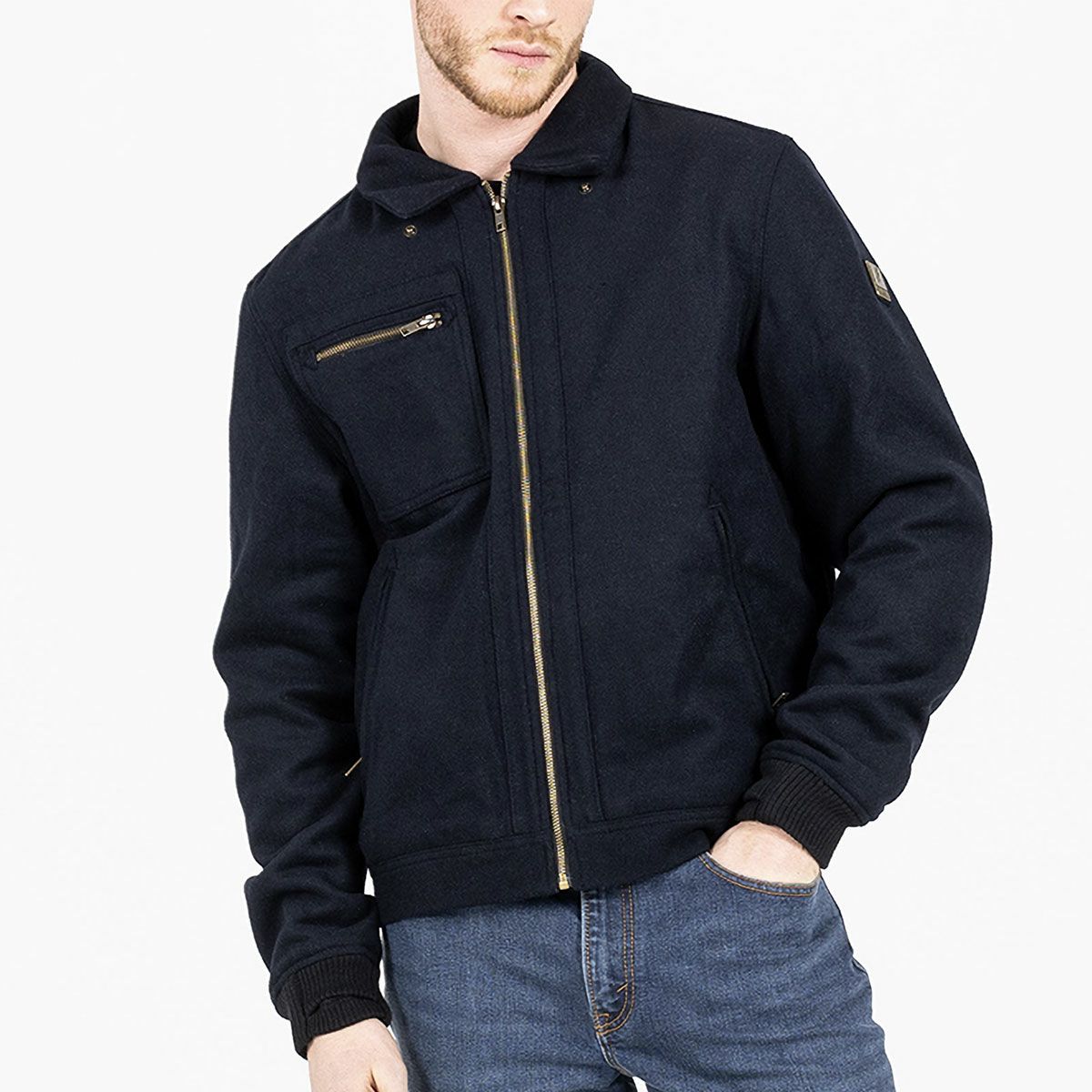 John Doe｜エスケープ ウール ジャケット｜ファブリックJohn Doe｜エスケープ ウール ジャケット｜ファブリック｜ネイビー｜モデル着用