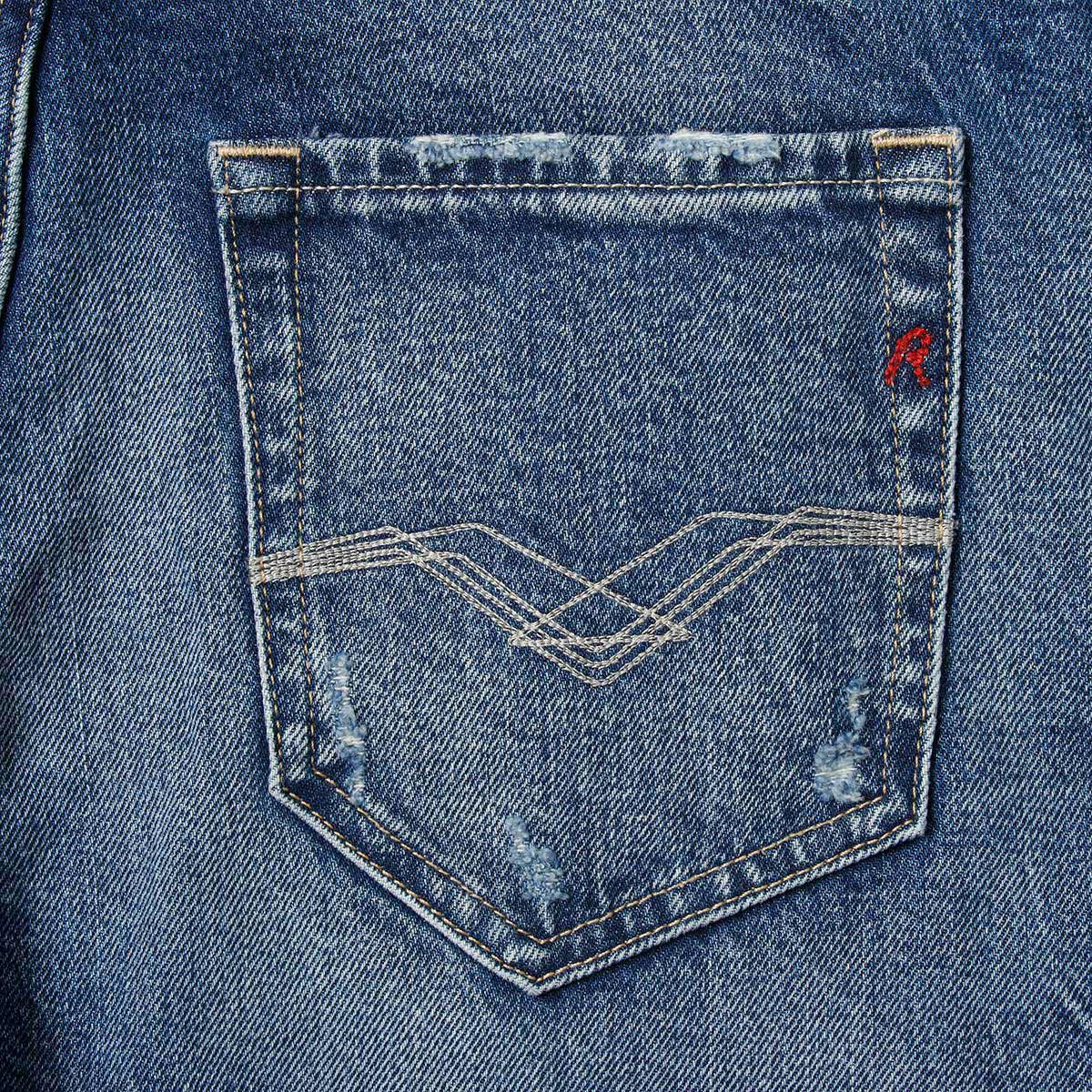 Replay｜ミッキム テーパード フィット ジーンズ ブルー｜デニム｜ミディアムブルー