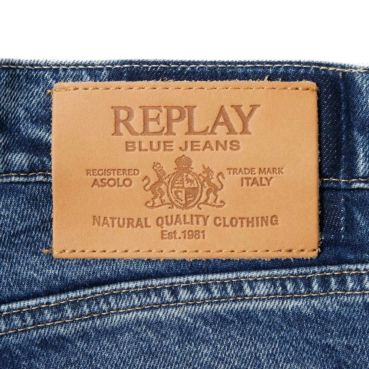 Replay｜ミッキム テーパード フィット ジーンズ ブルー｜デニム｜ミディアムブルー