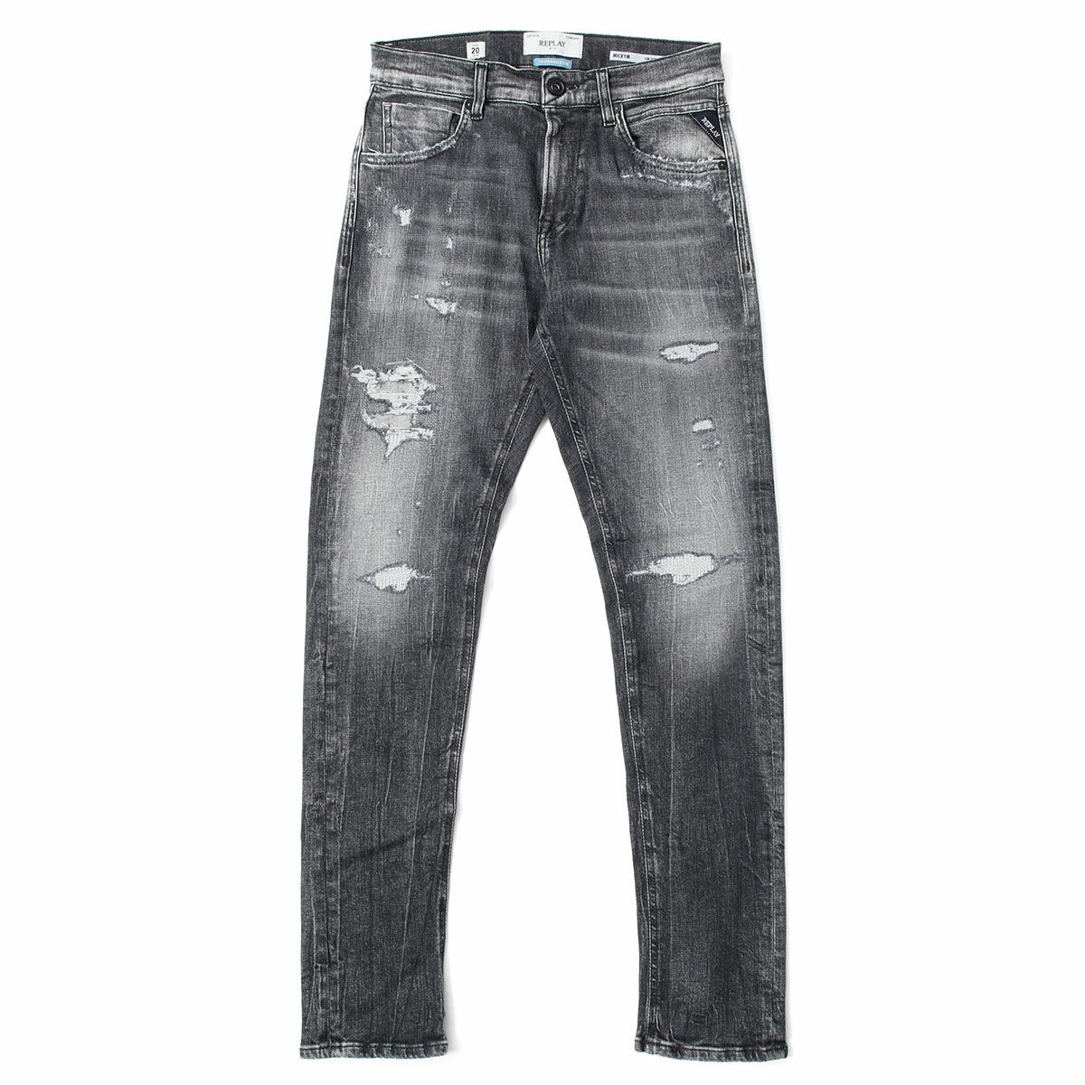 Replay｜ミッキム テーパード フィット ジーンズ グレー｜デニム