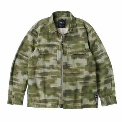 Replay｜デジタルカモ コットンツイル フルジップ シャツ｜