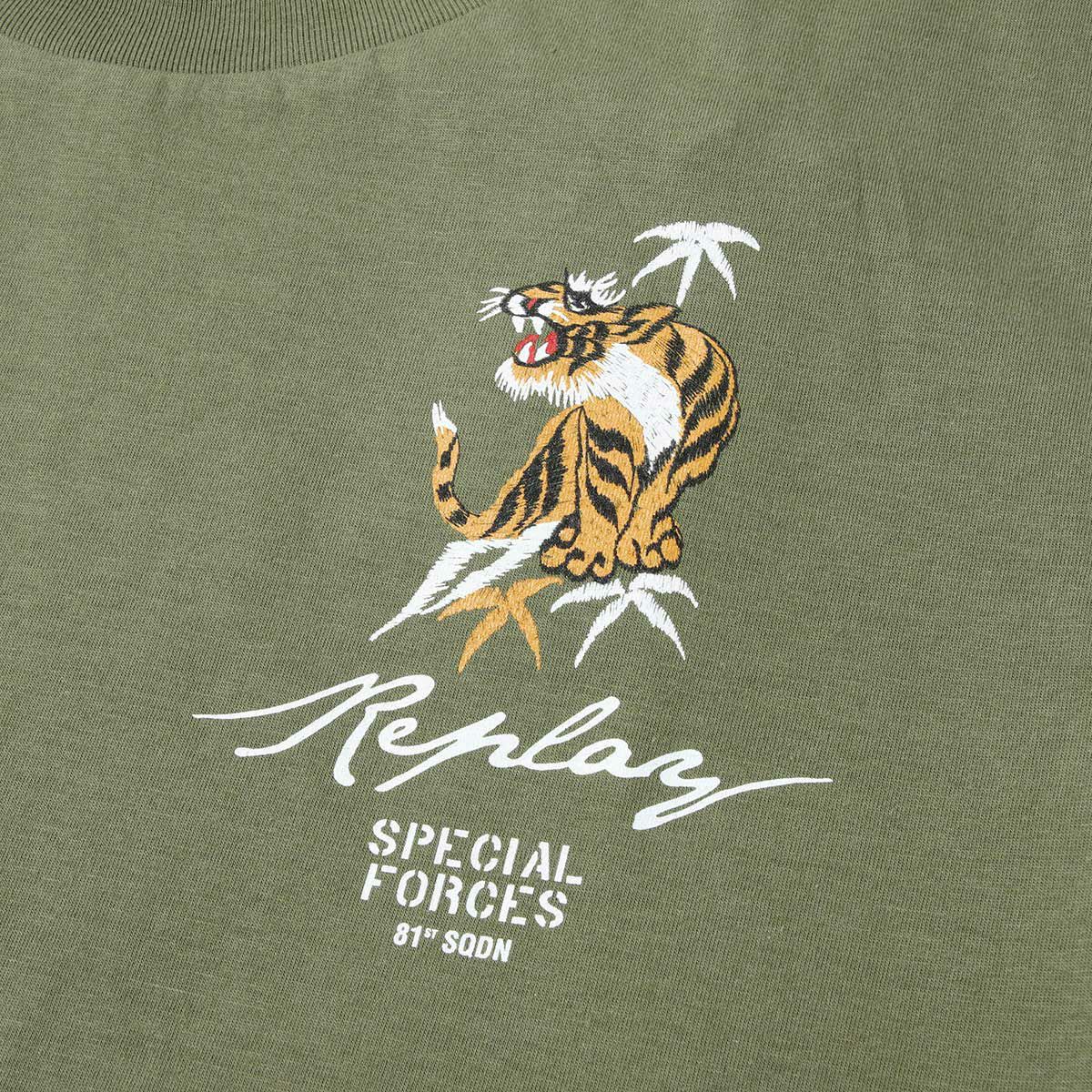 Replay｜タイガー グラフィック Tシャツ｜アーミーグリーン