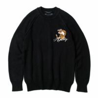 Replay｜クルーネック タイガー セーター｜ニット｜ブラック