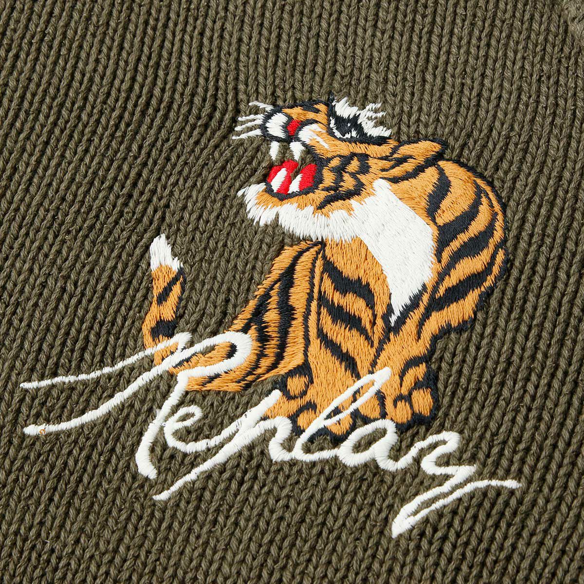Replay｜クルーネック タイガー セーター｜ニット｜マスクグリーン