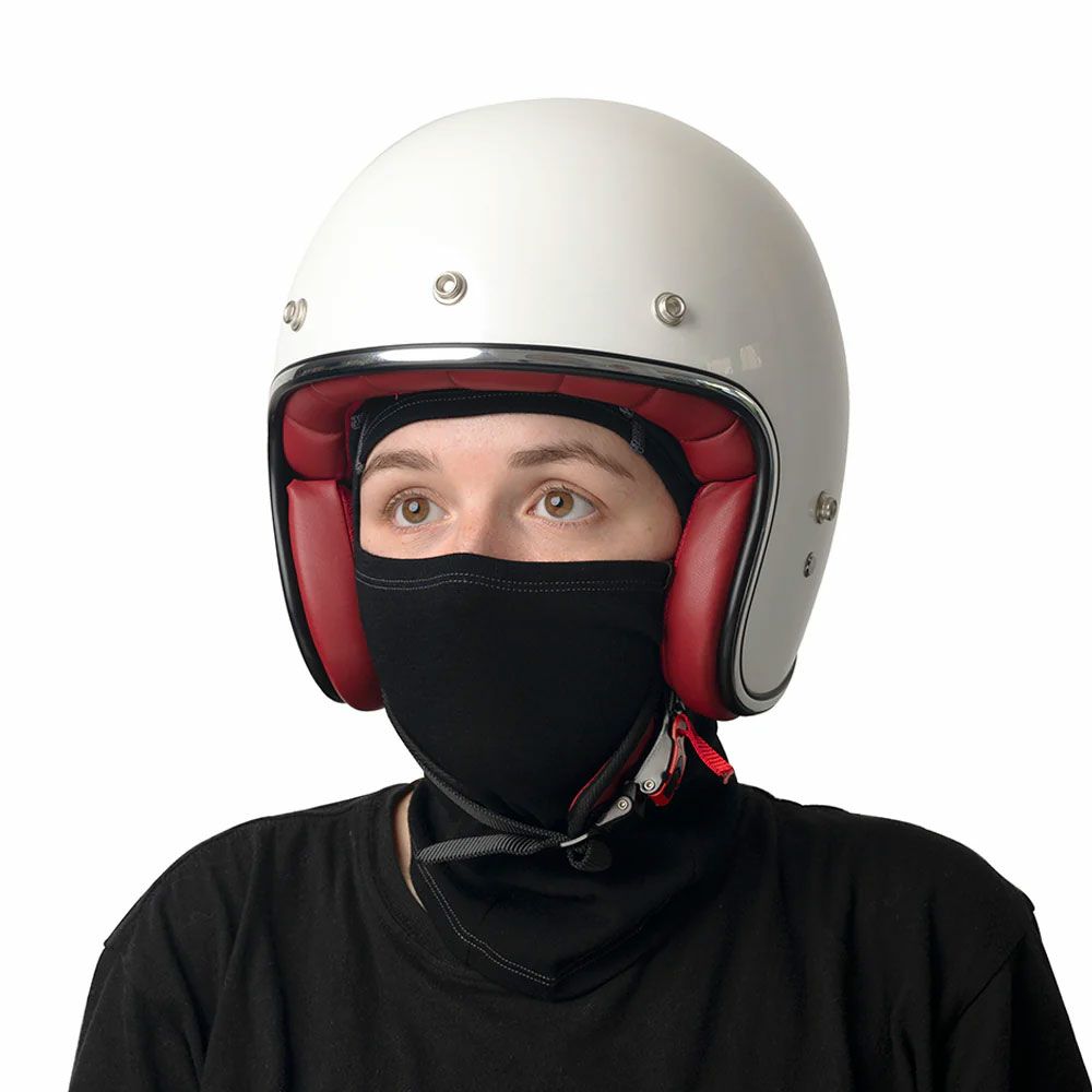 Goldtop｜メリノウール バラクラバ｜ネックカバー｜ブラック｜モデル着用