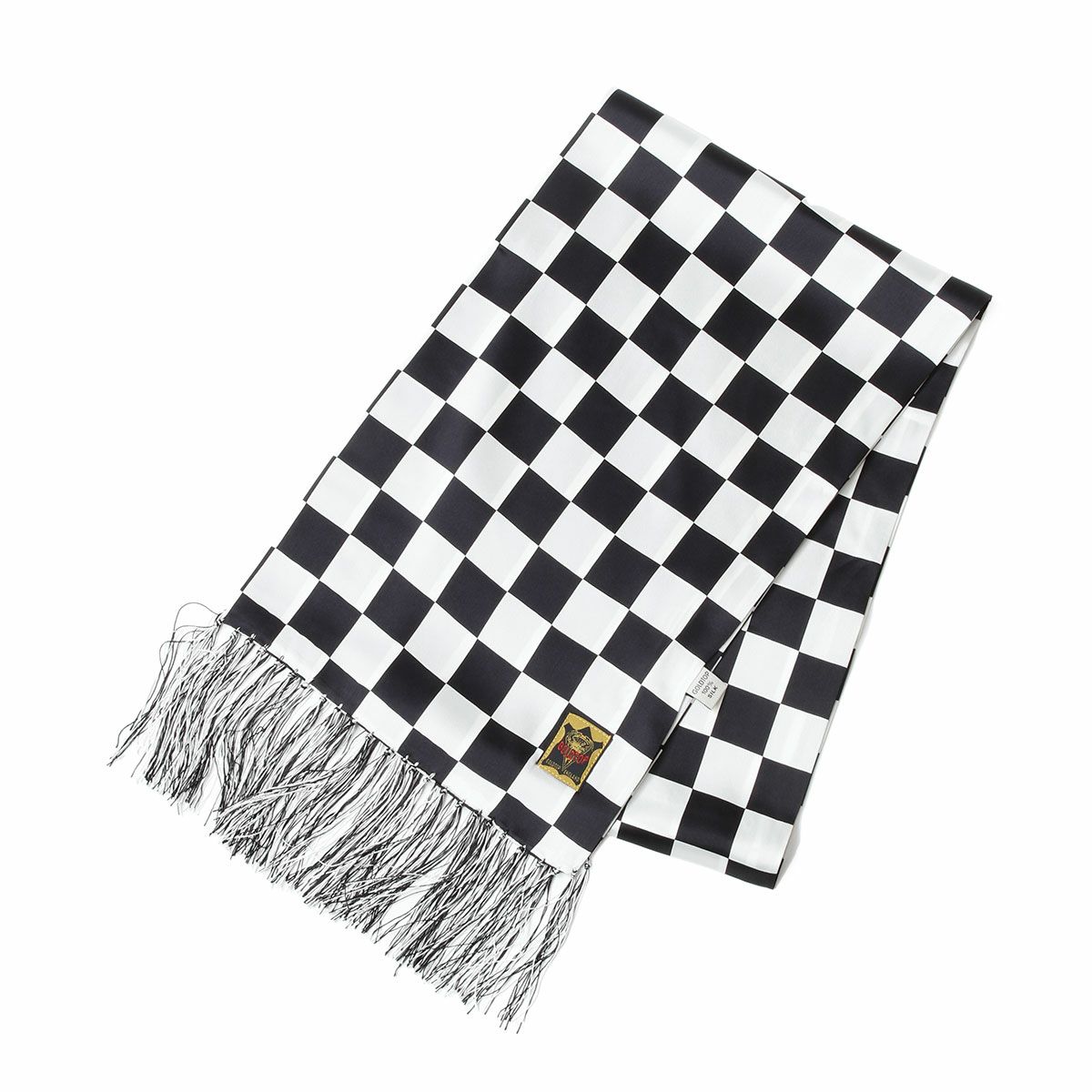 Goldtop｜シルクスカーフ｜マフラー・スカーフ｜ブラック×ホワイトチェッカー