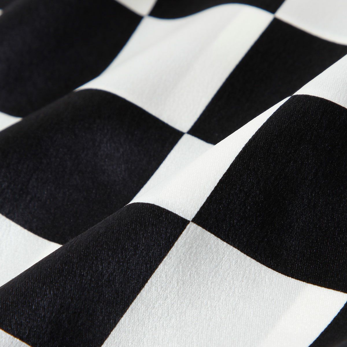 Goldtop｜シルクスカーフ｜マフラー・スカーフ｜ブラック×ホワイトチェッカー