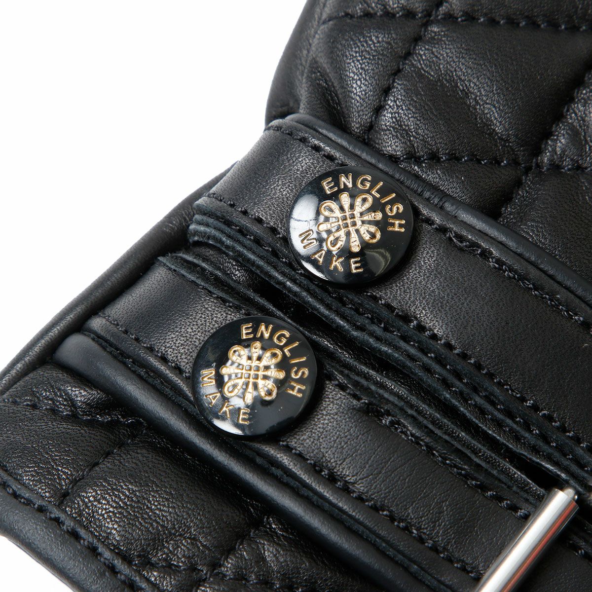 Goldtop｜キルティング カフェレーサー レザーグローブ｜3シーズン｜ブラック