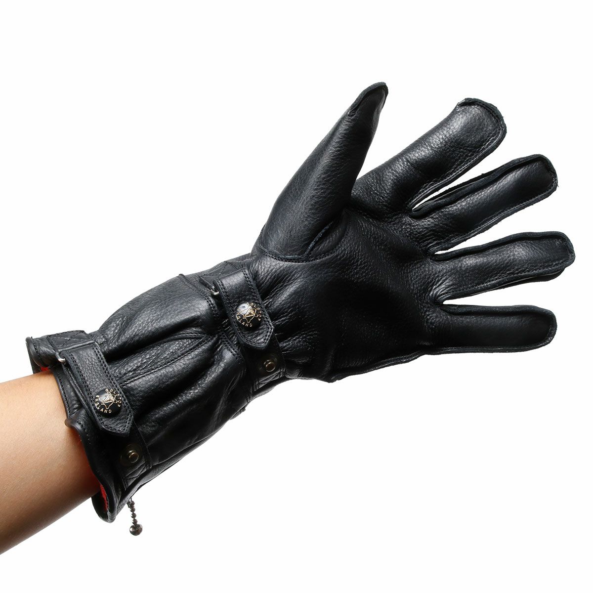 Goldtop｜フリースライン ウィンドストッパー レザーグローブ｜3シーズン｜ブラック｜モデル着用