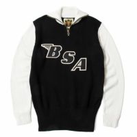 Goldtop｜ゴールドトップ X BSA 1920s スタイル クラシック モーターサイクル レーシング セーター｜ニット｜ブラック×エクリュ