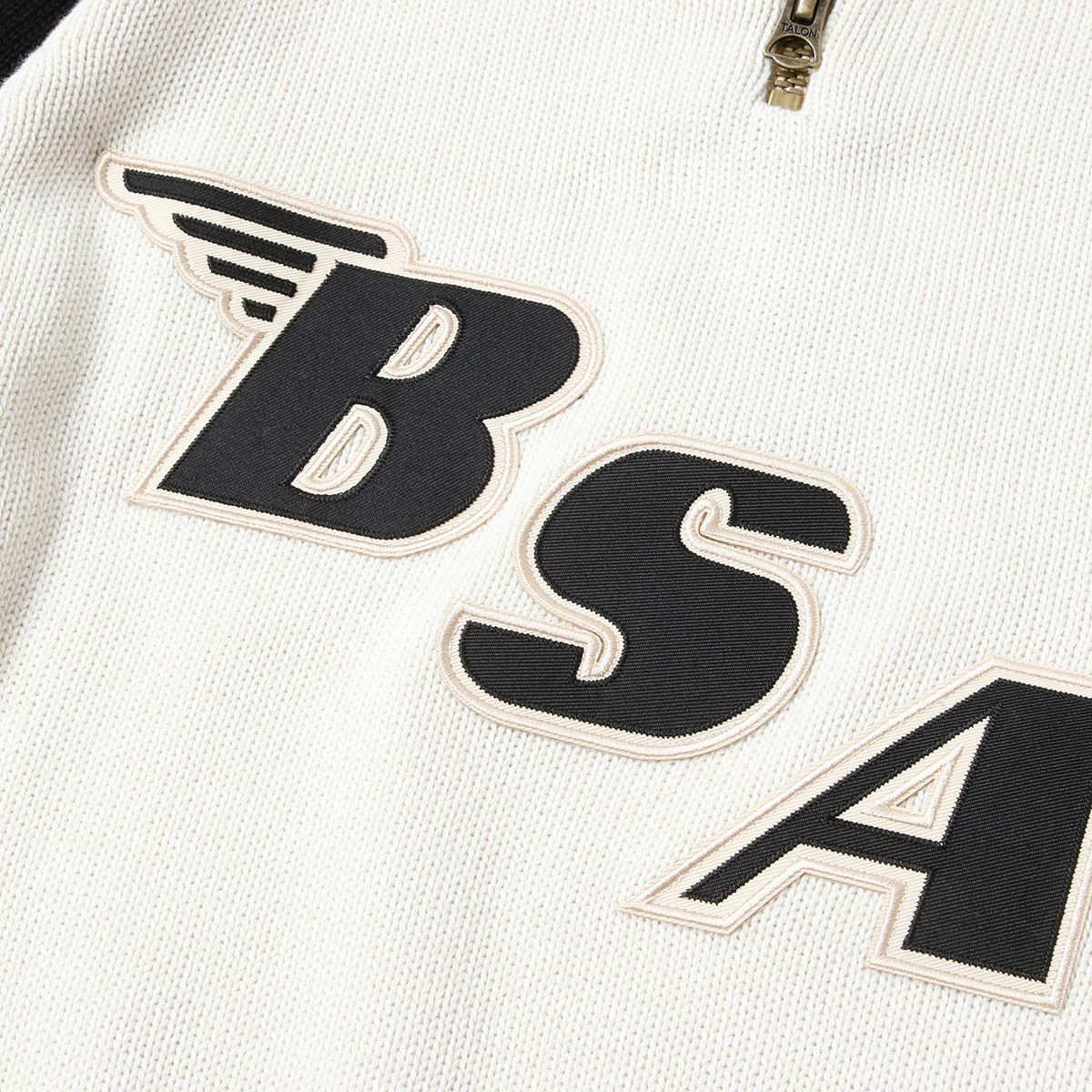 Goldtop｜ゴールドトップ X BSA 1920s スタイル クラシック モーターサイクル レーシング セーター｜ニット｜エクリュ×ブラック