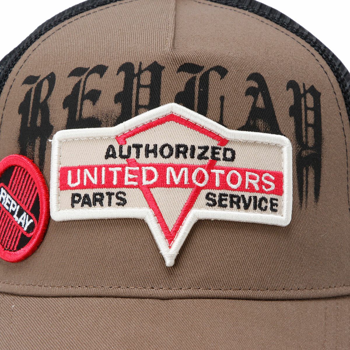 Replay｜パッチ＆プリント キャップ｜帽子｜セピアティント