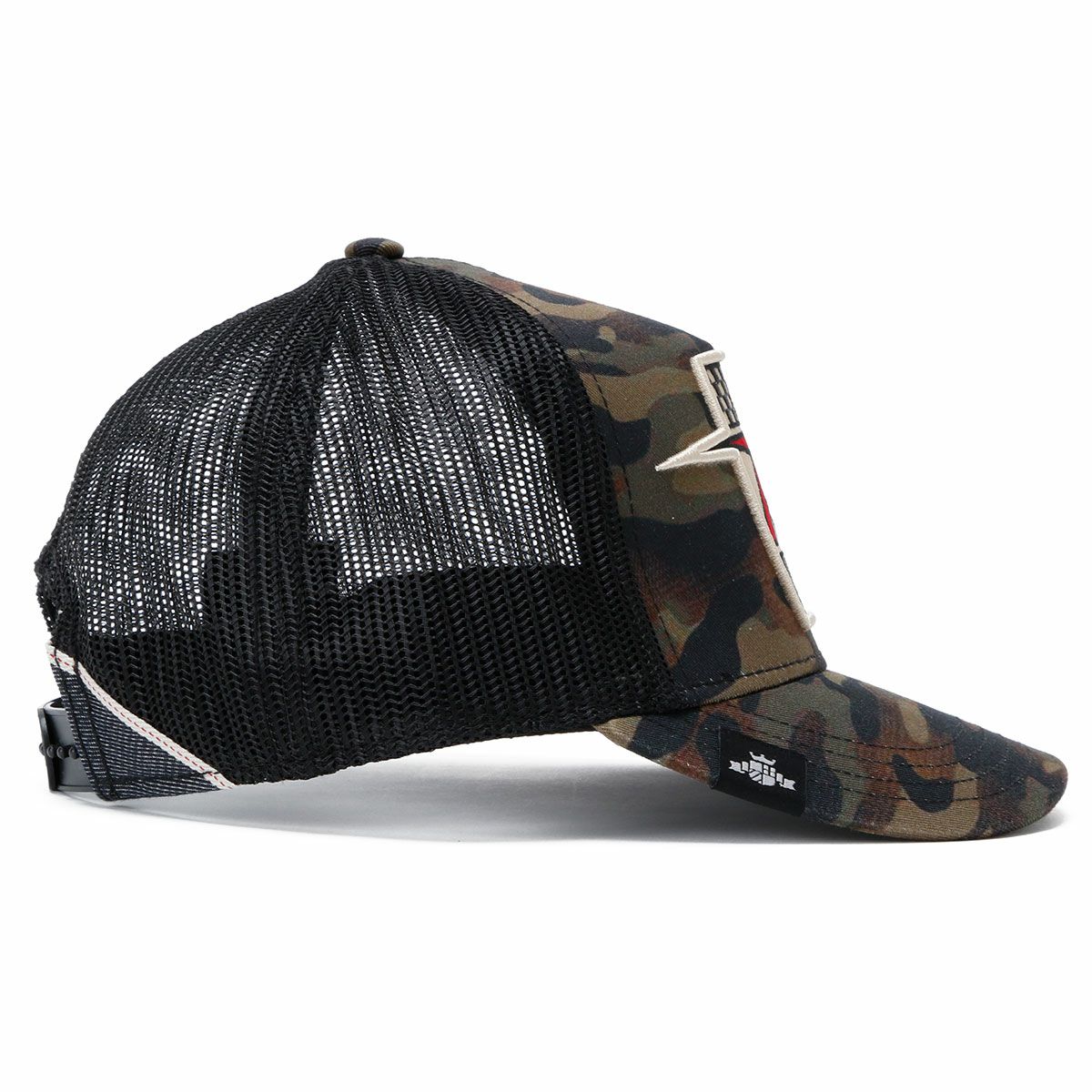 Replay｜カモフラージュ ロゴパッチ キャップ｜帽子｜ウォールナット×セピアティント×ブラック