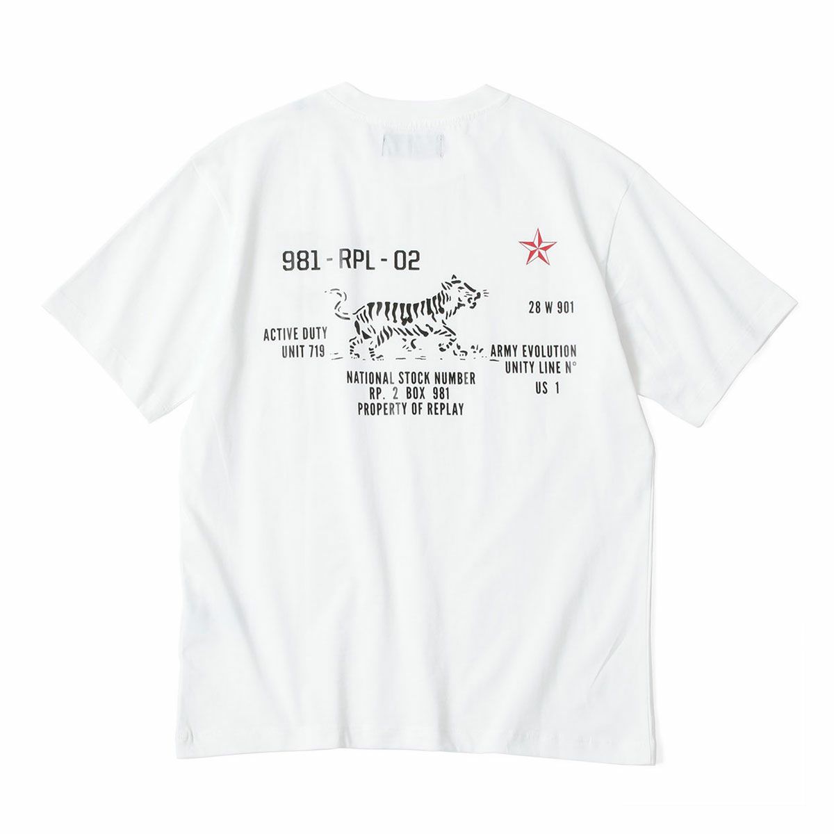 Replay｜カスタム レタリング Tシャツ｜ナチュラルホワイト