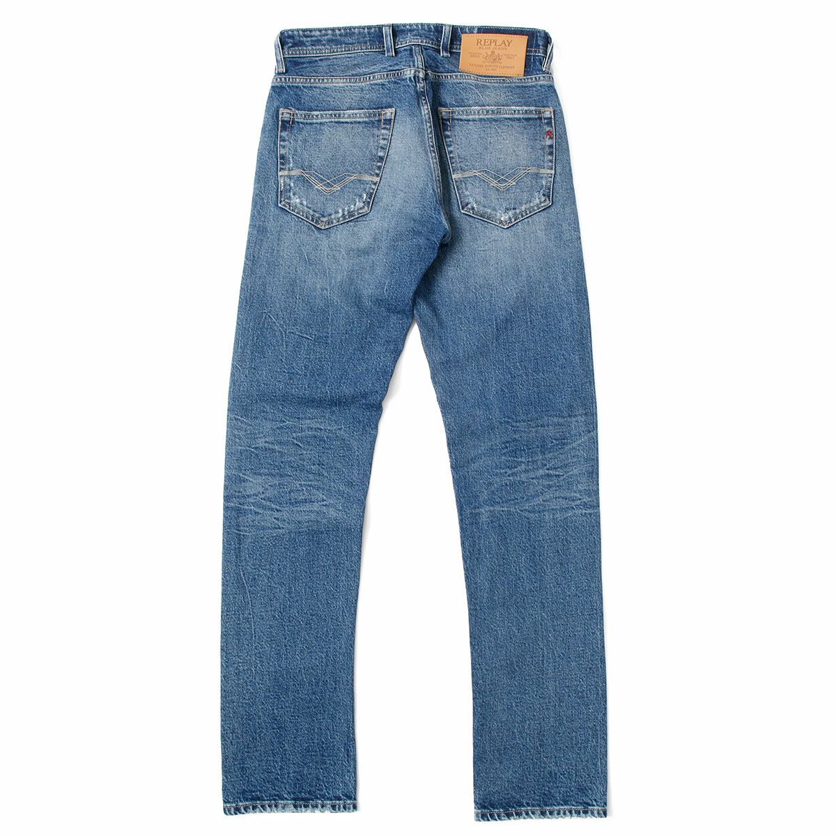 Replay｜グローバー ストレート コンフォート ジーンズ｜デニム｜ミディアムブルー
