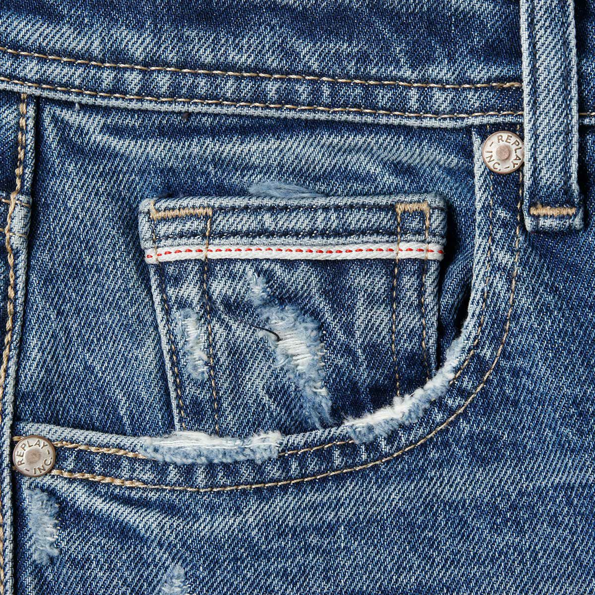 Replay｜グローバー ストレート コンフォート ジーンズ｜デニム｜ミディアムブルー