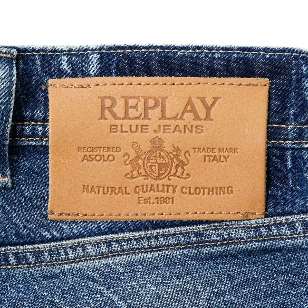 Replay｜グローバー ストレート コンフォート ジーンズ｜デニム｜ミディアムブルー