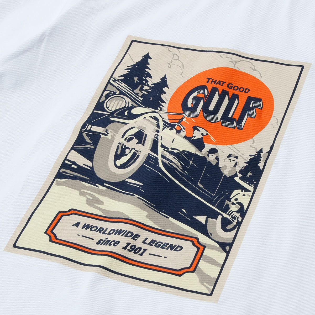 GULF｜ガルフ クラシック ポスター Tシャツ｜オプティカルホワイト