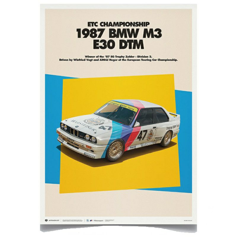 1987 BMW E30 M3 DTM グラフィカル ポスター | モトーリモーダ