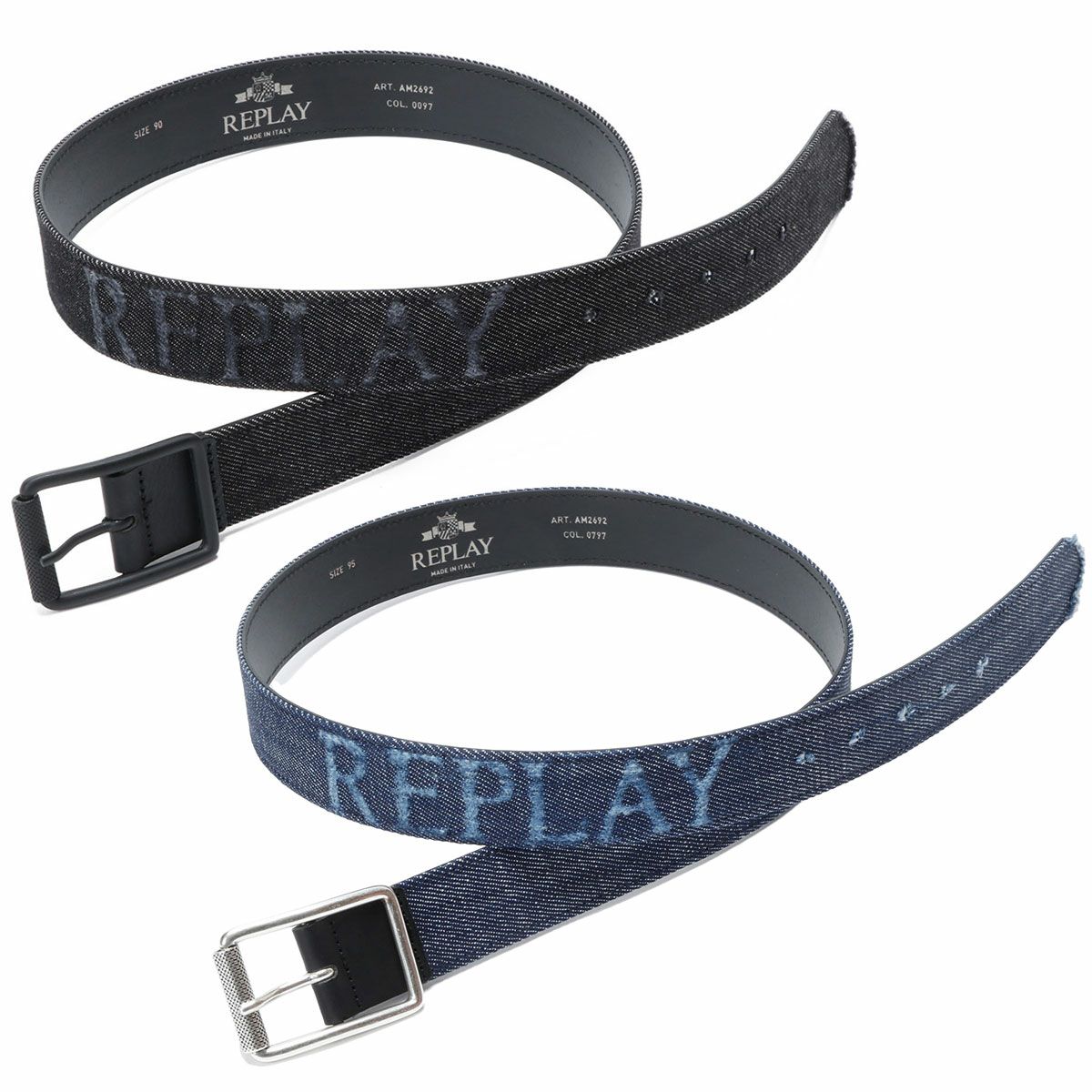 Replay｜ウォッシュ デニム ベルト｜