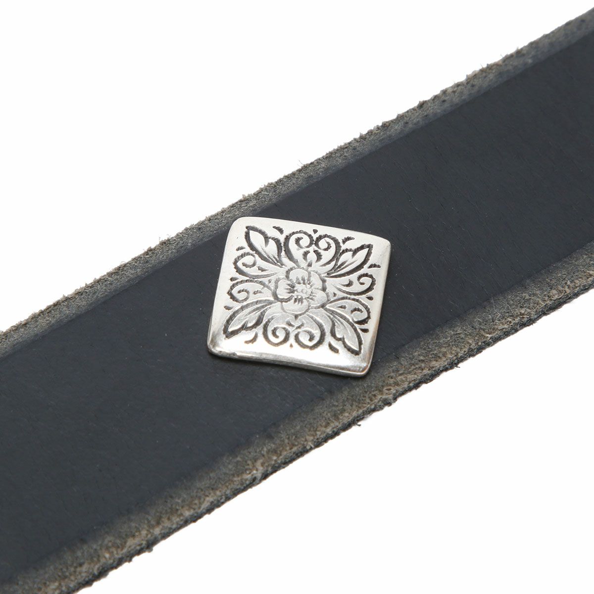 Replay｜メタリックディティール レザー ベルト｜ブラック