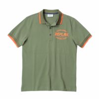 Replay｜ストレッチ コットン ピケ ポロシャツ｜アーミーグリーン