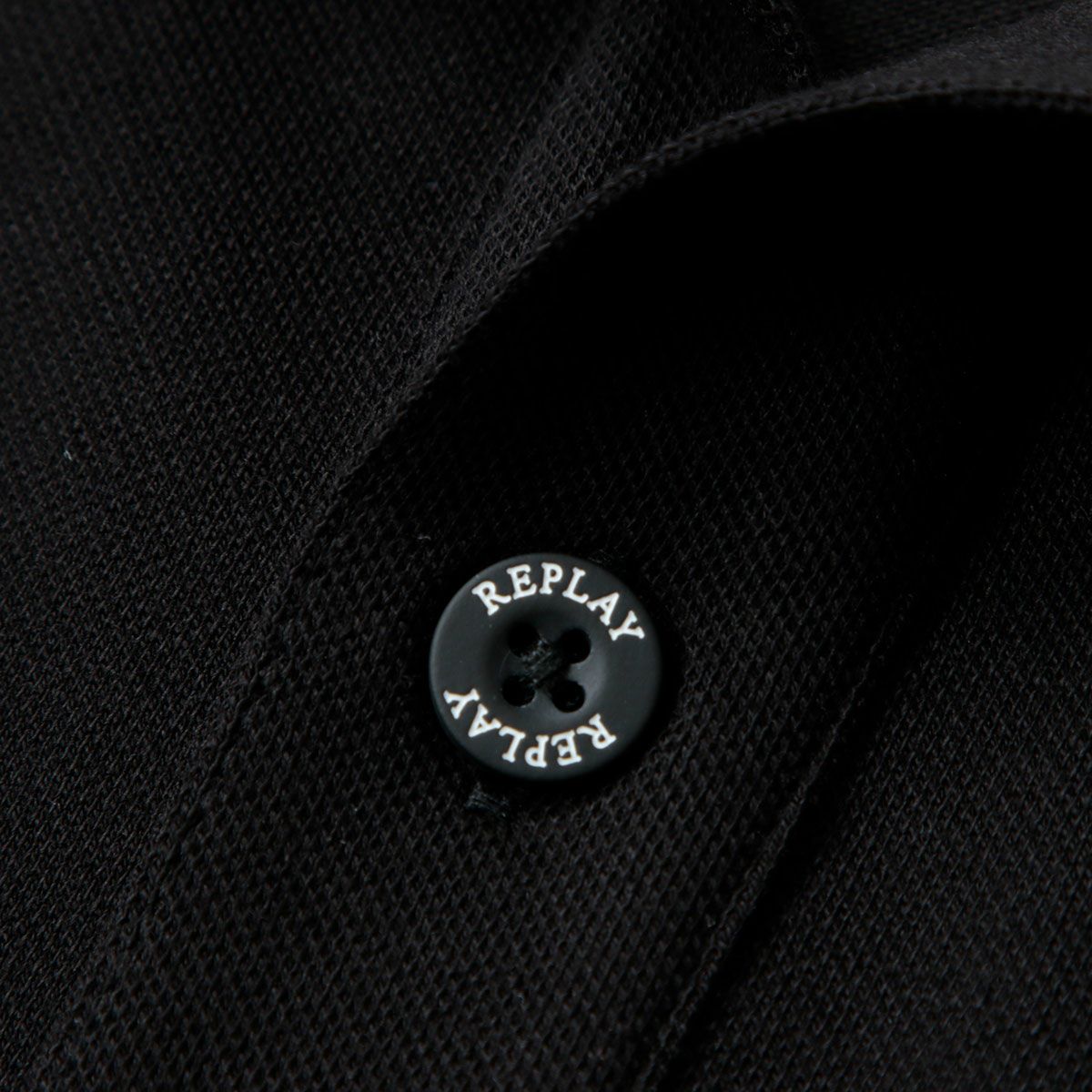 Replay｜ストレッチ コットン ピケ ポロシャツ｜ブラック