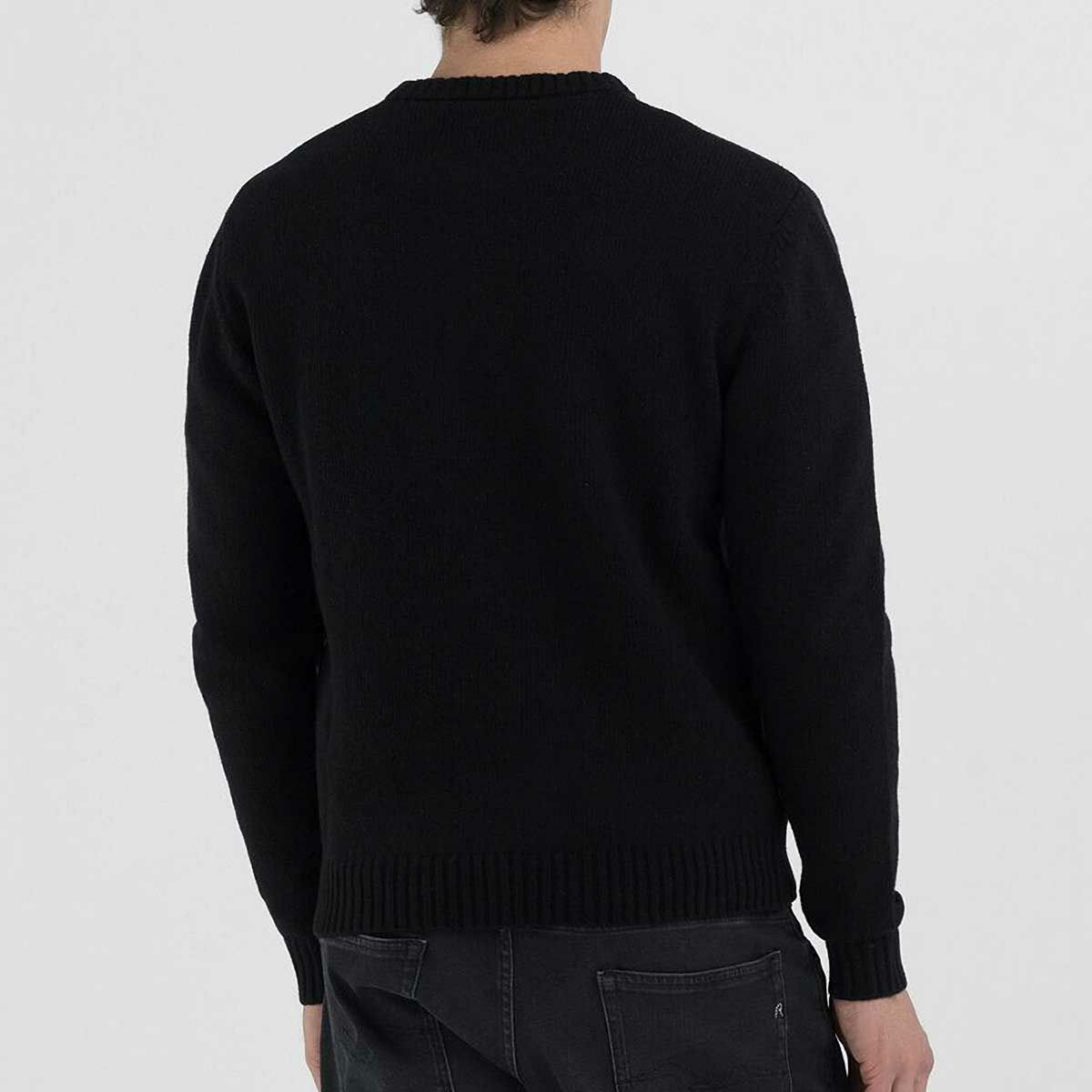 Replay｜ウールブレンド ニット｜ブラック｜モデル着用