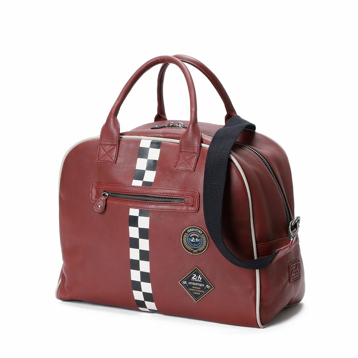 CLASSIC LEGEND MOTORS｜Le Mans 24h MICK ヘルメット レザーバッグ｜ボストンバッグ｜ダークレッド