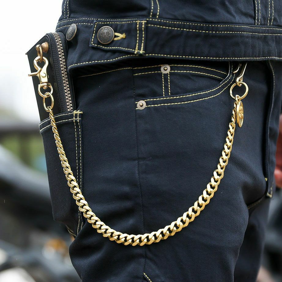 Dark｜防水革バイカーウォレット｜財布｜ブラック｜モデル着用