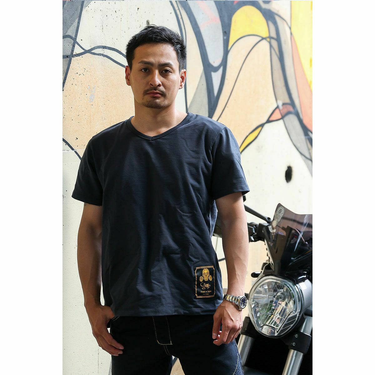 Dark｜CORDURA ライダース ヘビーオンス ベーシックTシャツ｜ダークネイビー