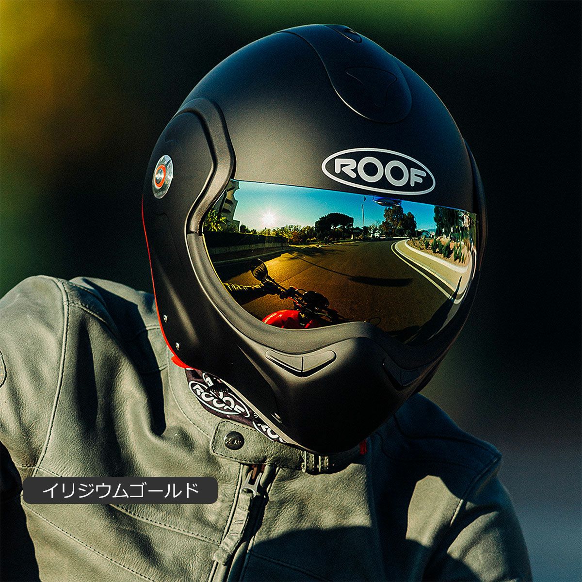 ROOF｜ROOF RO9 シールド｜シールド・ピーク｜イリジウムゴールド｜モデル着用