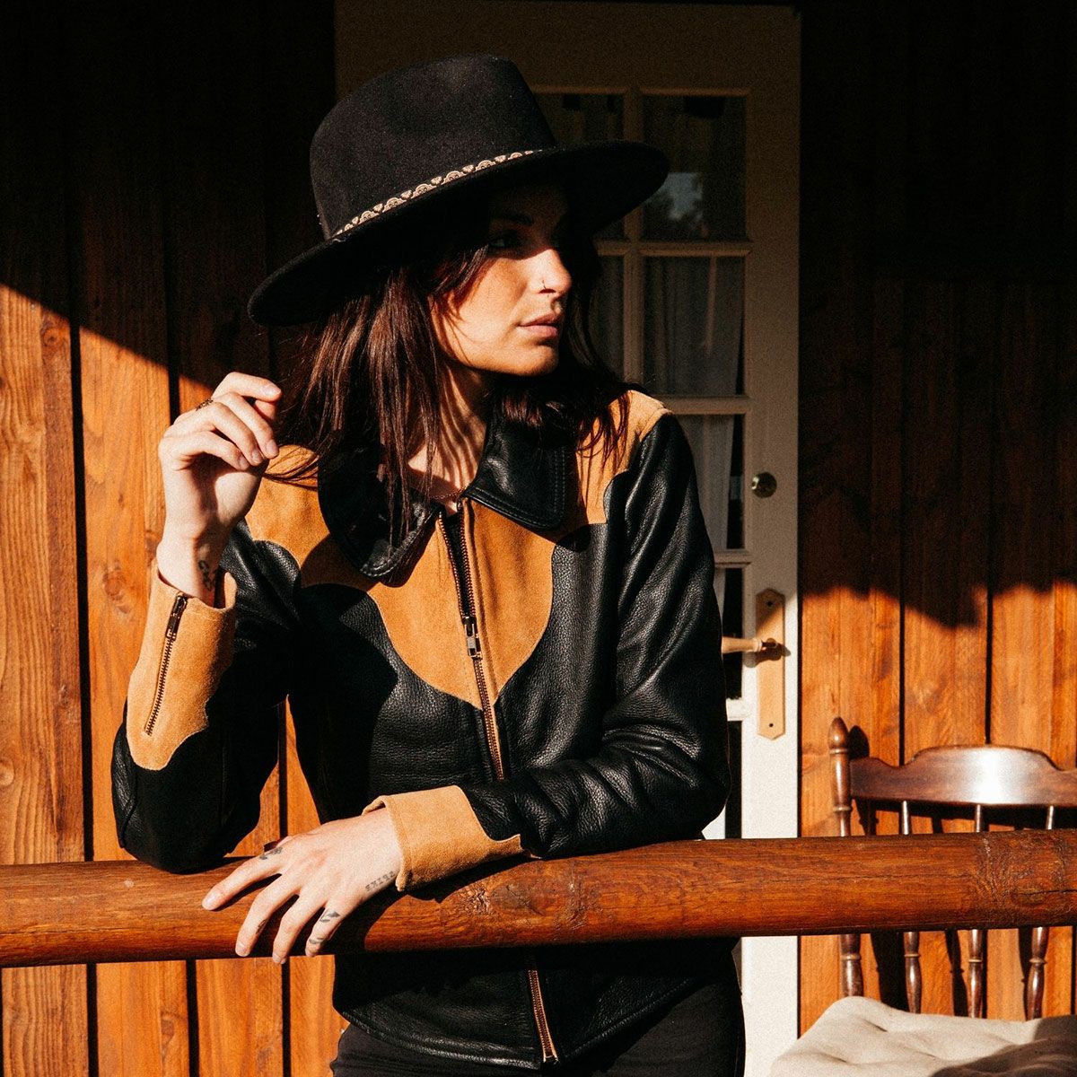 WILDUST｜アリゾナ レザー ジャケット｜ブラック｜モデル着用