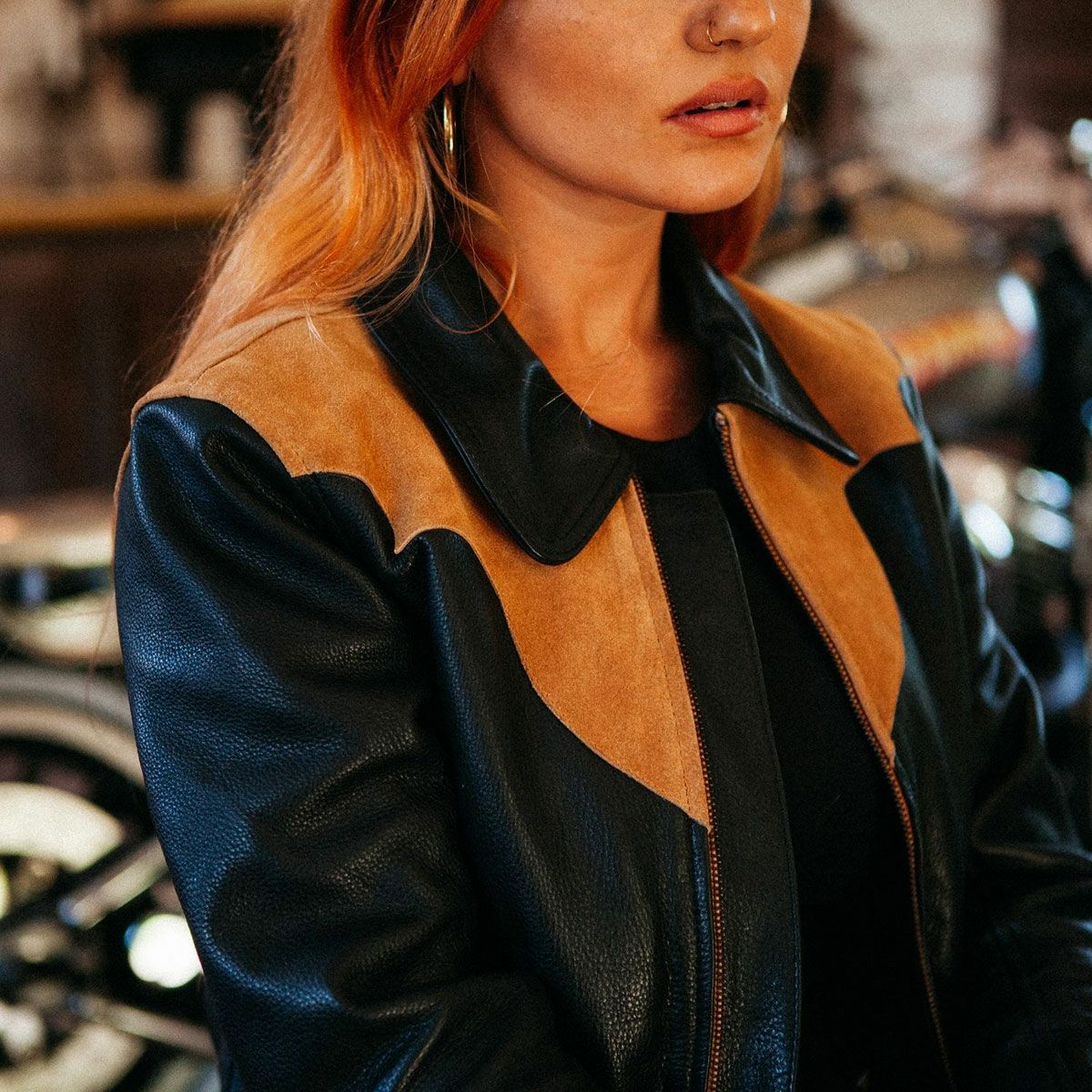 WILDUST｜アリゾナ レザー ジャケット｜ブラック｜モデル着用
