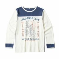 WILDUST｜ウエスタン Tシャツ ワイルド ガール｜アイボリー×ブルー