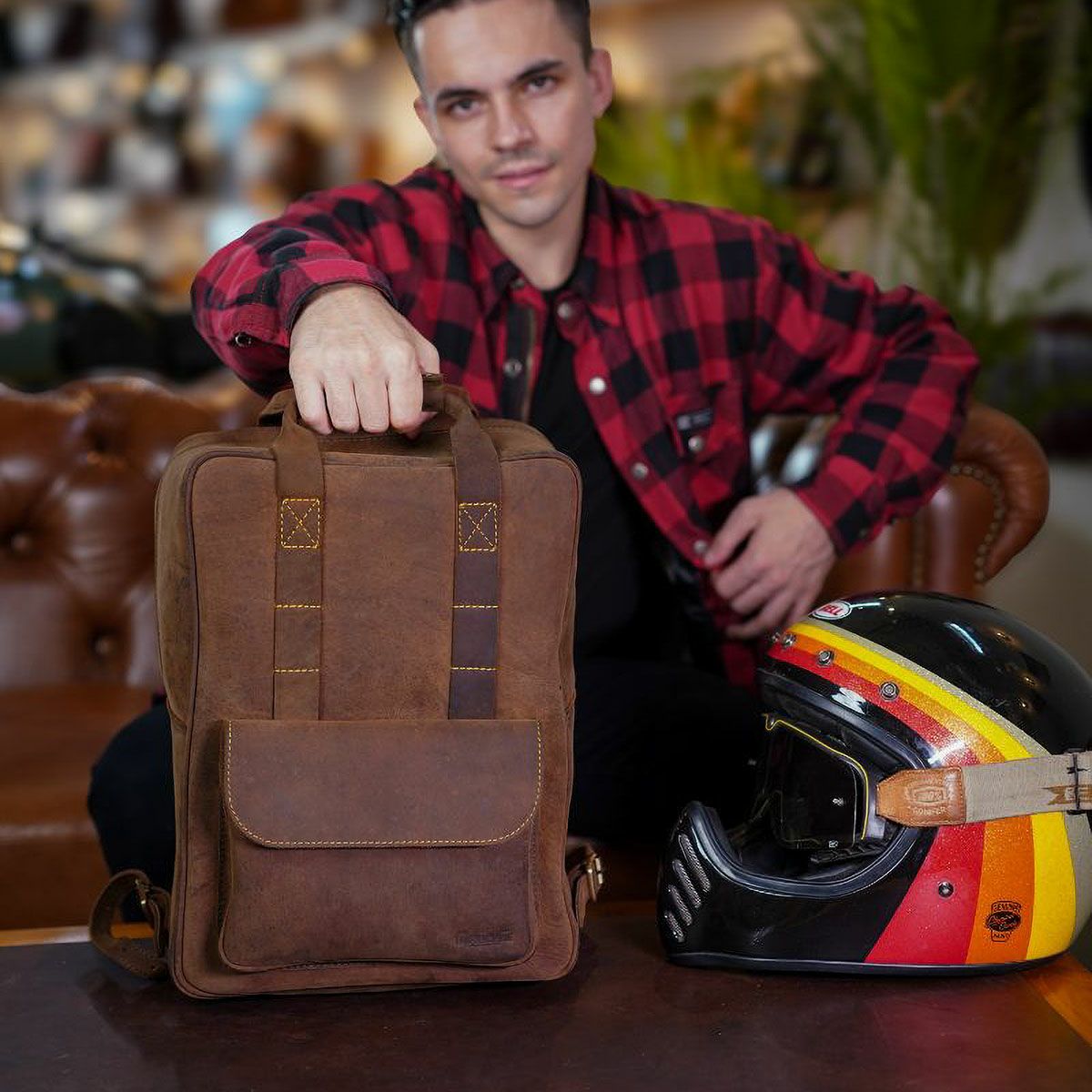 Trip Machine｜イーストウッド バックパック｜タバコブラウン｜使用イメージ