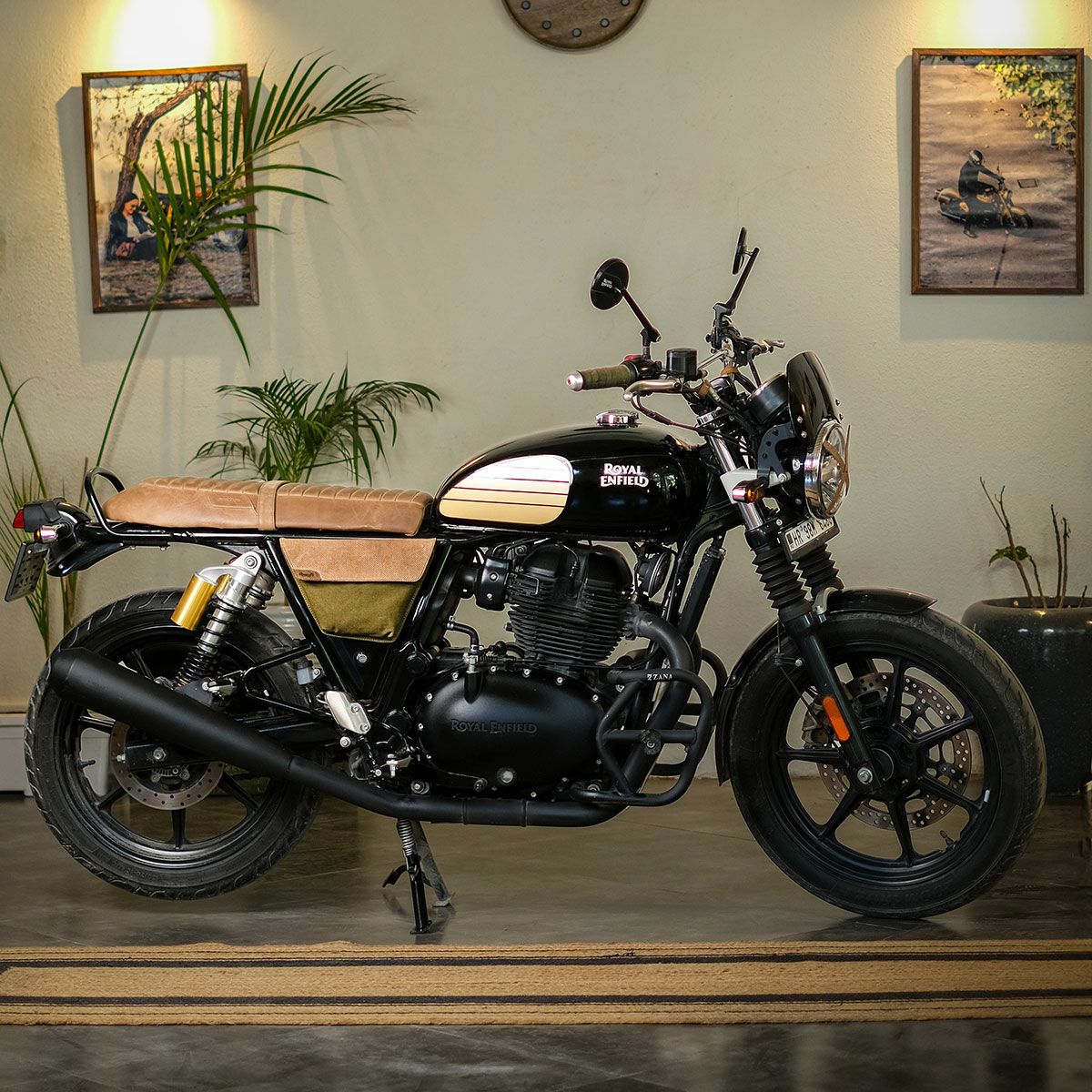 Trip Machine｜レネゲード サイド パネル（左右ペア）｜サイドバッグ｜グリーン×タバコ｜使用イメージ