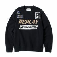 Replay｜ピーチハンド コットン フリース スウェット｜ブラック