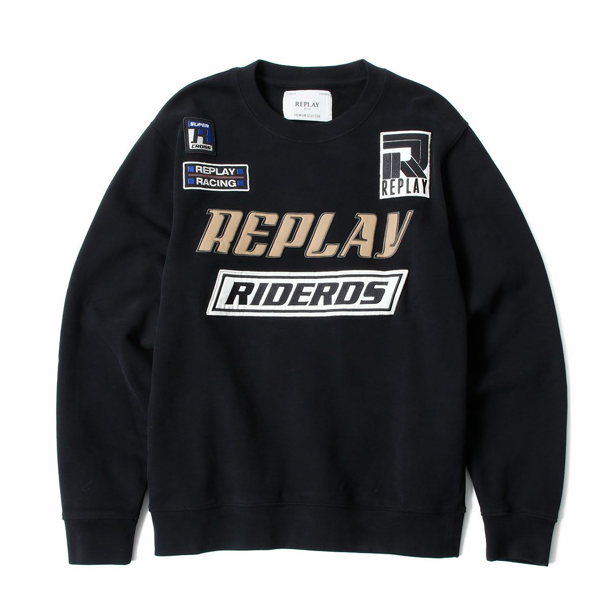 Replay｜ピーチハンド コットン フリース スウェット｜ブラック