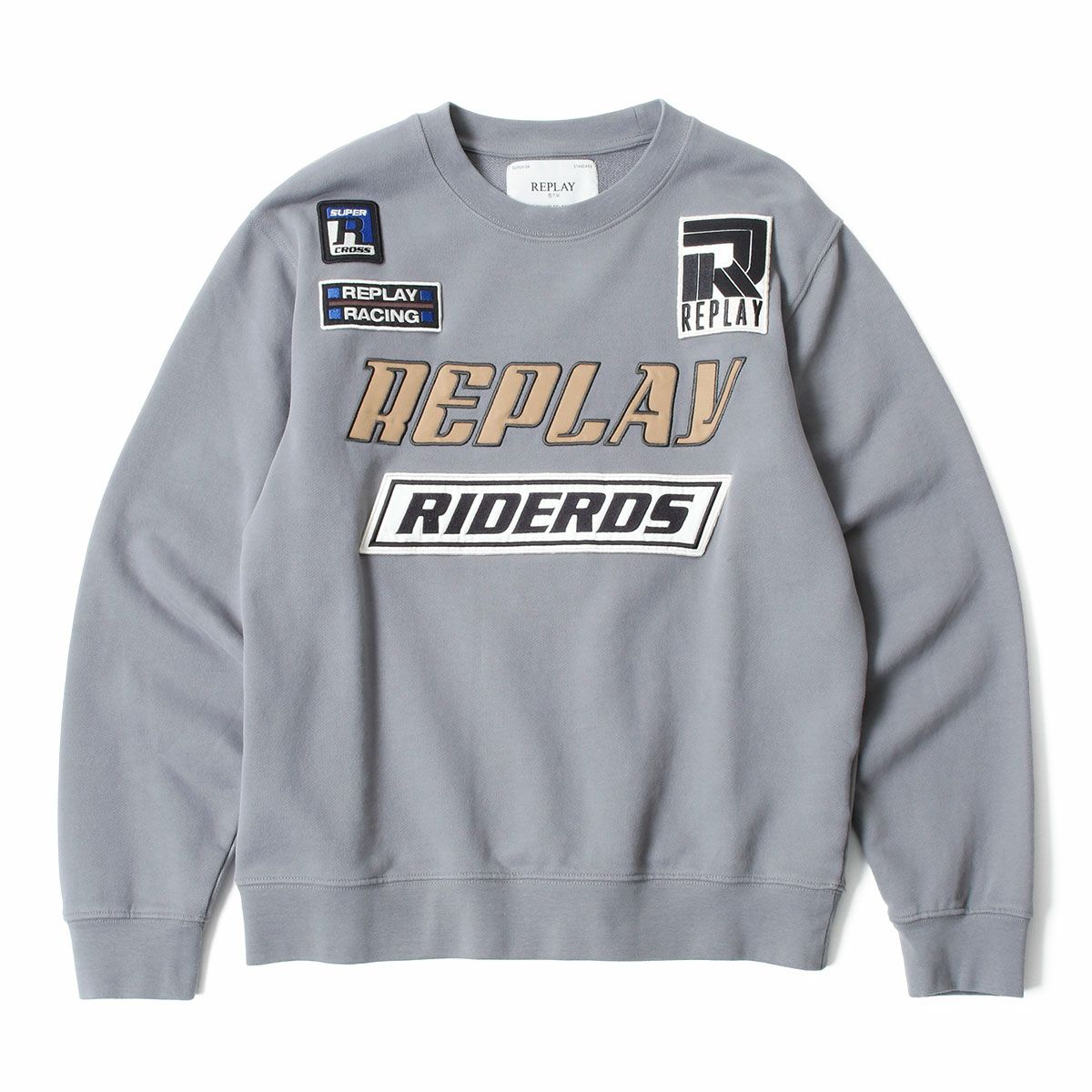 Replay｜ピーチハンド コットン フリース スウェット｜リードグレー