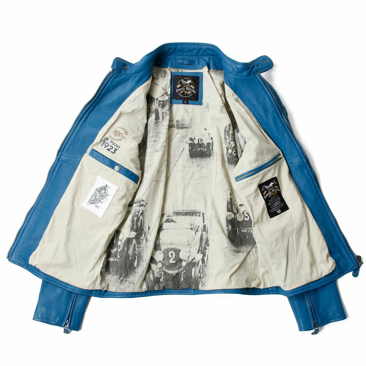 CLASSIC LEGEND MOTORS｜ル・マン 24時間レース 1923 Duff レザー ジャケット｜アウター｜オーシャンブルー