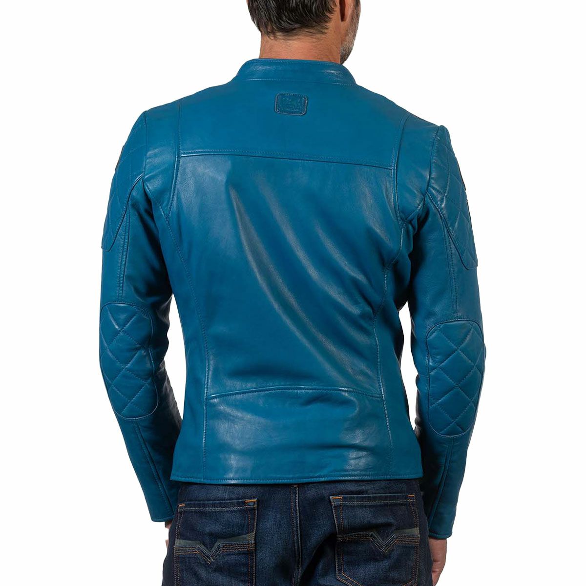 CLASSIC LEGEND MOTORS｜ル・マン 24時間レース 1923 Duff レザー ジャケット｜アウター｜オーシャンブルー｜モデル着用