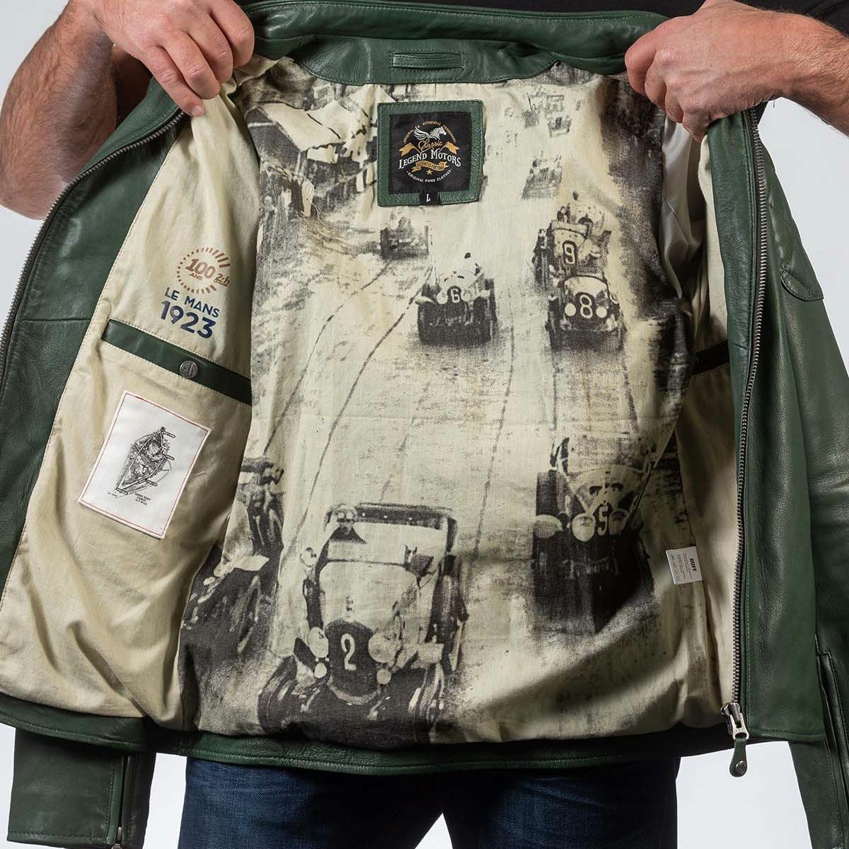 CLASSIC LEGEND MOTORS｜ル・マン 24時間レース 1923 Duff レザー ジャケット｜アウター｜グリーン