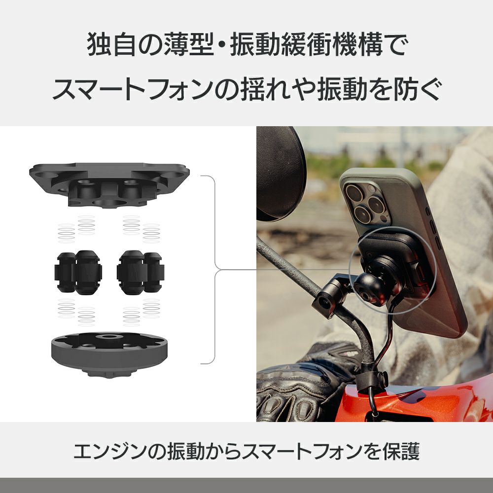 Peak Design｜ワイヤレス チャージング モーターサイクル ミラー マウント｜その他雑貨｜使用イメージ