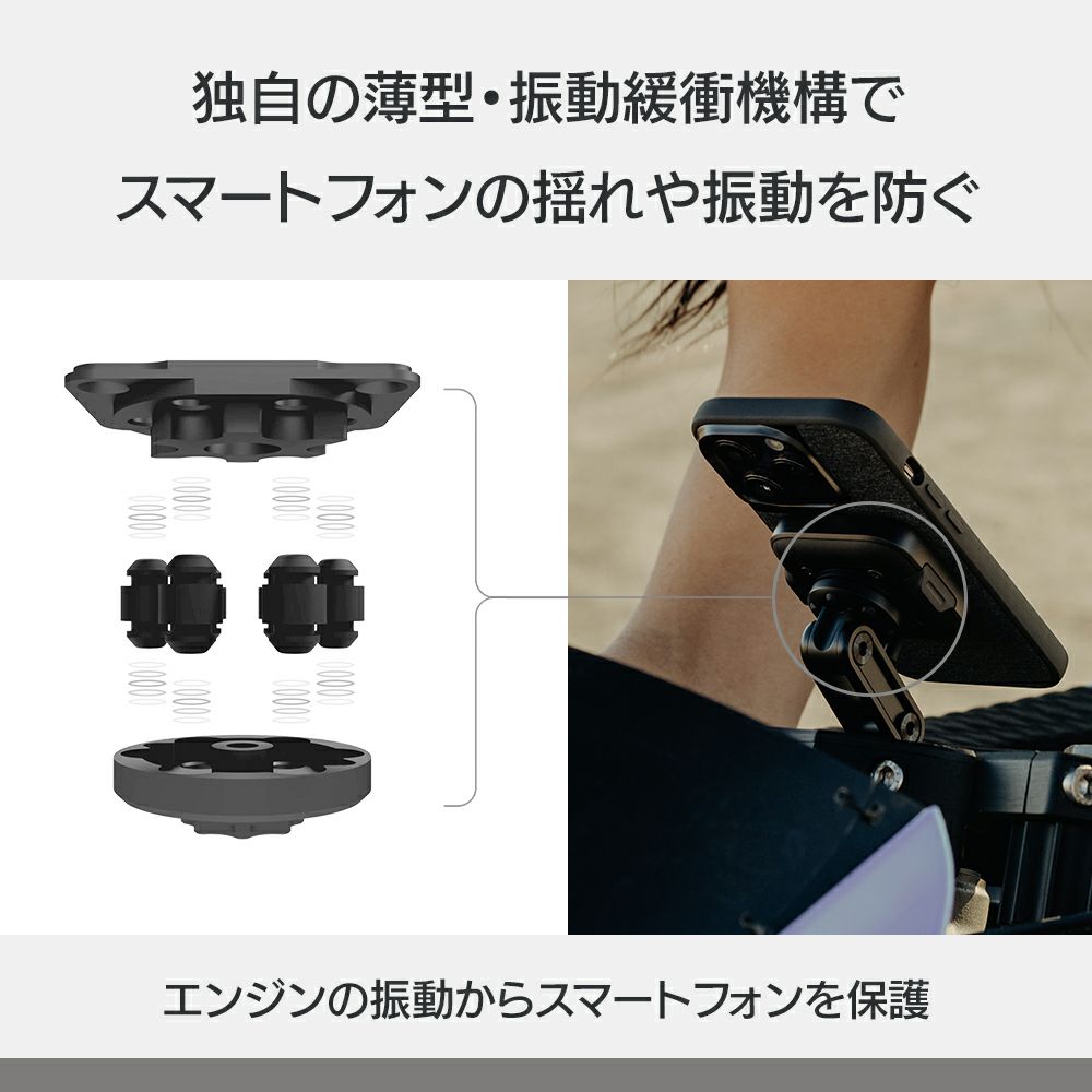 Peak Design｜ワイヤレス チャージング モーターサイクル ステム マウント｜その他雑貨｜ブラック｜使用イメージ