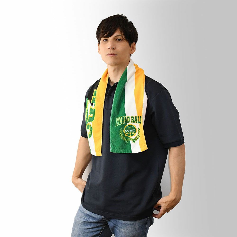 WRC｜WRCマフラータオル カレッジ｜その他雑貨｜グリーン×イエロー｜使用イメージ